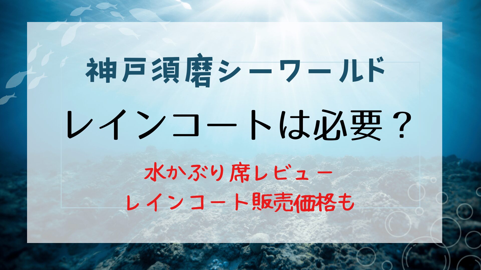 須磨シーワードにレインコートは必要か？販売や価格・水かぶり席について解説